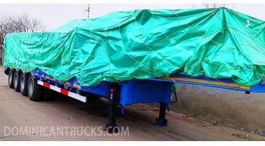 4 Axle 100 Ton Low Bed Trailer Truck have been Sent to in Barahona Dominican Republic