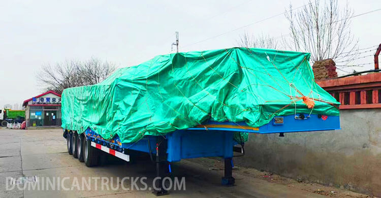 4 Axle 100 Ton Low Bed Trailer Truck | Low Bed Truck Trailer Price in Dominican Republic