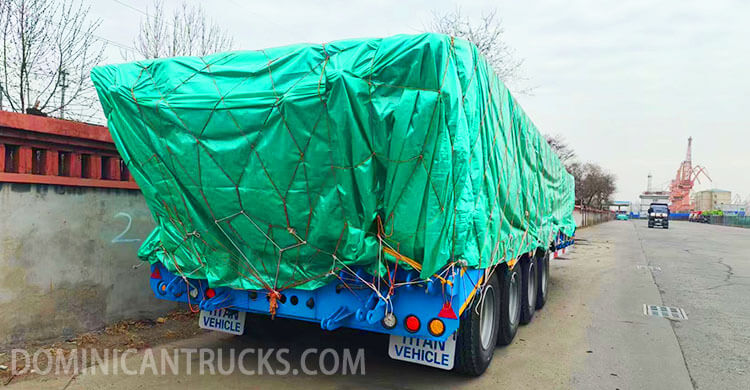 4 Axle 100 Ton Low Bed Trailer Truck | Low Bed Truck Trailer Price in Dominican Republic