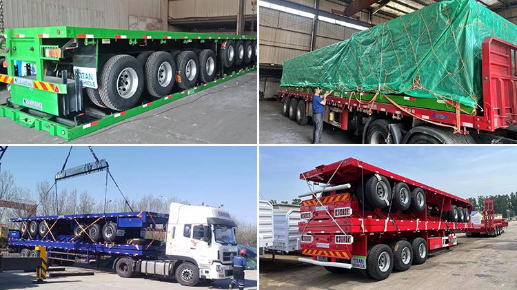 3 4 axle 40ft 60ton flatbed trailer for sale in Dominican