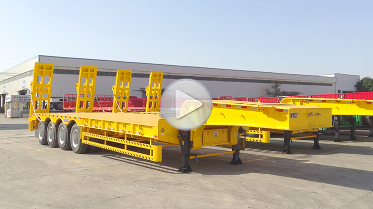 4 Axle 80ton Lowbed Trailer Truck| CIMC Trailer for Sale in Dominican