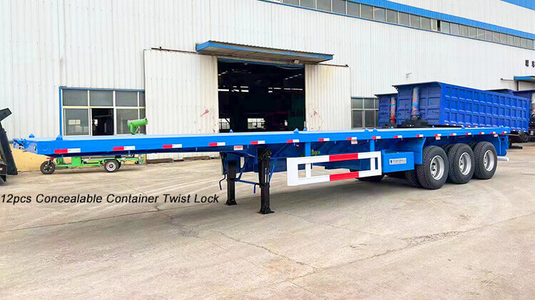 3 Axle 60 Ton Flat Bed Trailer for Sale Near Me in Dominican Republic