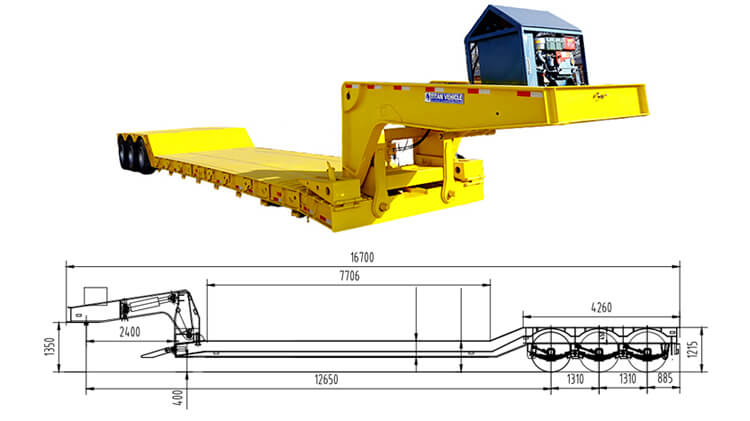 Best 80 Ton Lowboy Trailer for Sale New Price in Dominican Republic