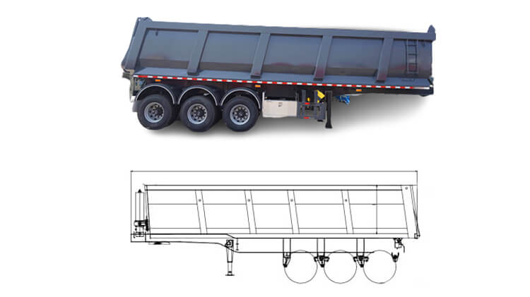 3 Axle End Dump Trailer for Sale Near Me in Dominican Republic