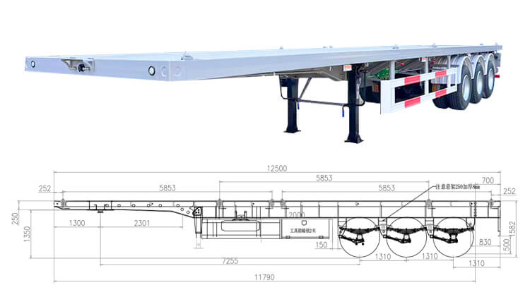 40ft Semi Truck Flatbed Trailer for Sale in Dominican Republic