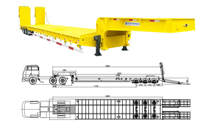 Tri Axle Low Loader Truck for Sale Price in Dominican