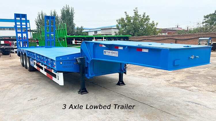 3 Axle 60 Ton Low Bed Trailer Truck for Sale in Dominican