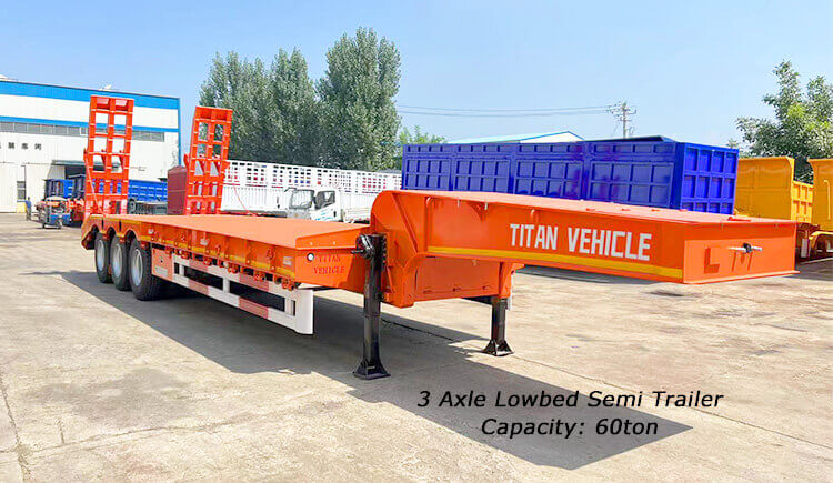 60ton 3 Axle Low Bed Semi Trailer | Lowbed Trailer for Sale in Dominican