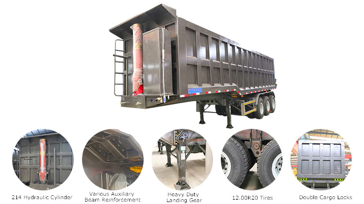 35cbm 3 Axle Tipper Trailer for Sale in Dominican