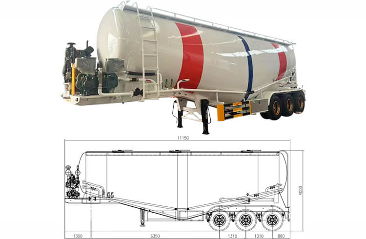 3 Axle Bulk Cement Tanker Trailer for Sale in Dominican