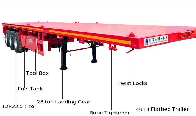 40 Foot Titan Flatbed Trailer Truck for Sale in Puerto Plata Dominican