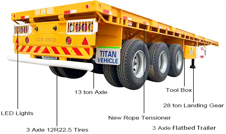 Tri Axle Flatbed Trailer for Sale in La Romana Dominican