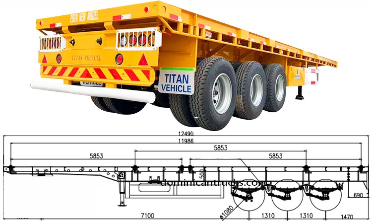 Tri Axle Flatbed Trailer for Sale in La Romana Dominican