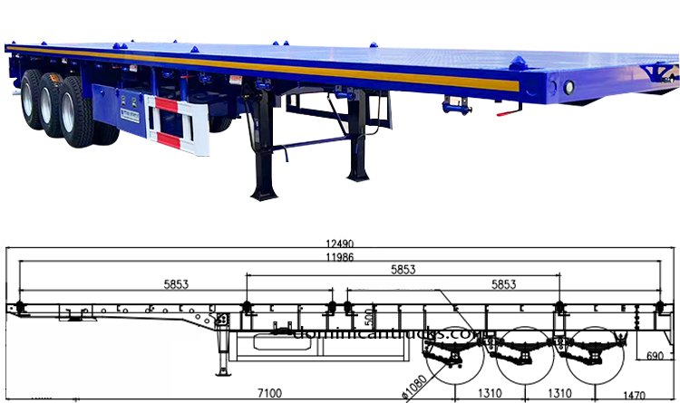 Flatbed Semi Trailer for Sale in Dominican