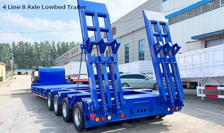 4 Line 8 Axle Low Bed Truck Trailer for Sale in Dominican