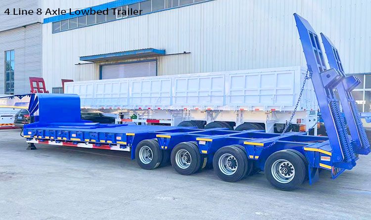 4 Line 8 Axle Low Bed Truck Trailer for Sale in Dominican