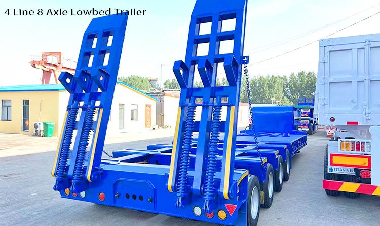 4 Line 8 Axle Low Bed Truck Trailer for Sale in Dominican