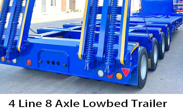 4 Line 8 Axle Low Bed Truck Trailer for Sale in Dominican