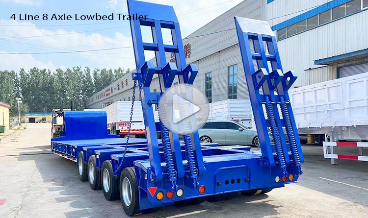 4 Line 8 Axle Low Bed Truck Trailer for Sale in Dominican