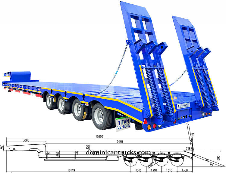 3 Axle Lowbed Trailer for Sale in the Repubilc of Dominican