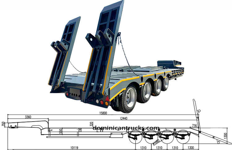 4 Axle Semi Low Loader Trailer for Sale in Puerto Plata Dominican