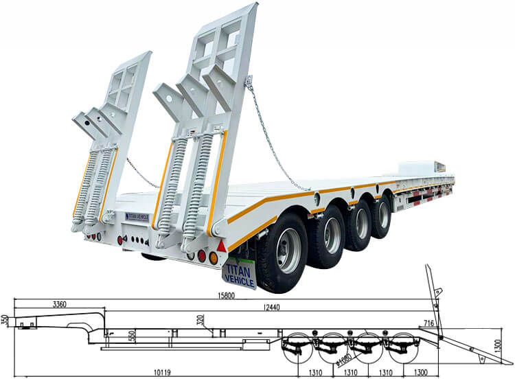 100 Ton Semi Lowbed Trailer Truck for Sale in Santo Domingo Dominican