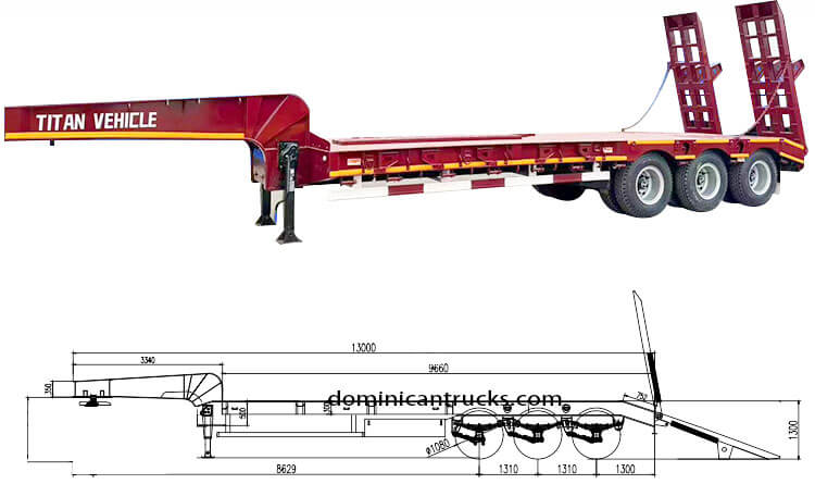 3 Axle Lowbed Trailer for Sale in the Repubilc of Dominican