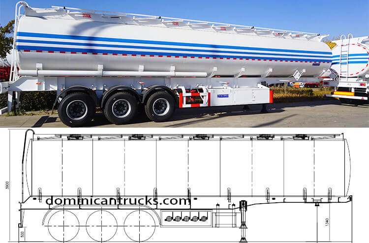 Tri Axle Diesel Tanker Trailer for Sale Price in Dominican