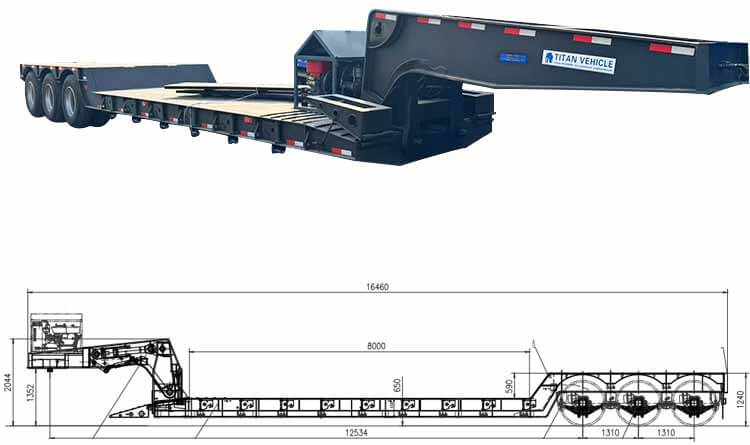 3 Axle Removable Gooseneck Lowboy Trailer for Sale in Dominican