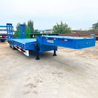 3 Axle 60 Ton Low Bed Trailer Truck