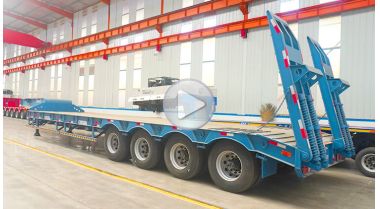 4 Axle Extendable Semi Low Bed Trailer with Spring Ramp